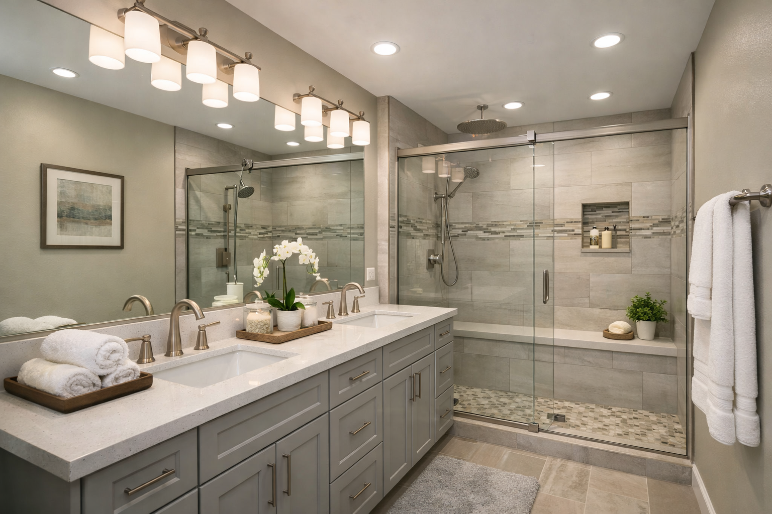 Manufactured home bathroom finish